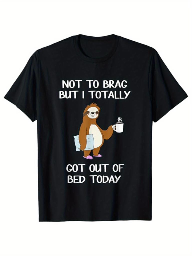 Sloth Coffee Pillow Got Out of Bed Today Funny Graphic T-shirt