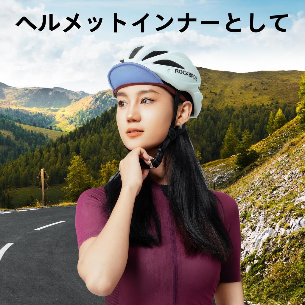 ROCKBROS Cycling Summer Mesh Sun for and Outdoor with Inner Maroon Blue Cap, Cap, Breathable, Sweat-Wicking, Quick-Drying, Protection, Sports, Hiking,