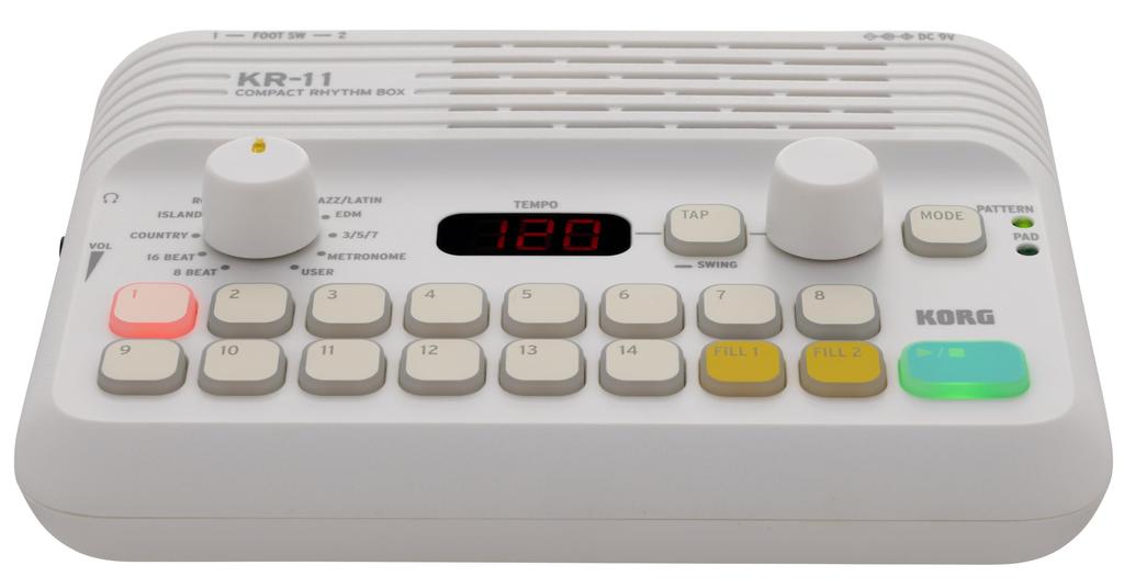 KORG Rhythm Rhythm Machine with Out KR-11 Box, Headphone/Line Jack, Battery-Powered