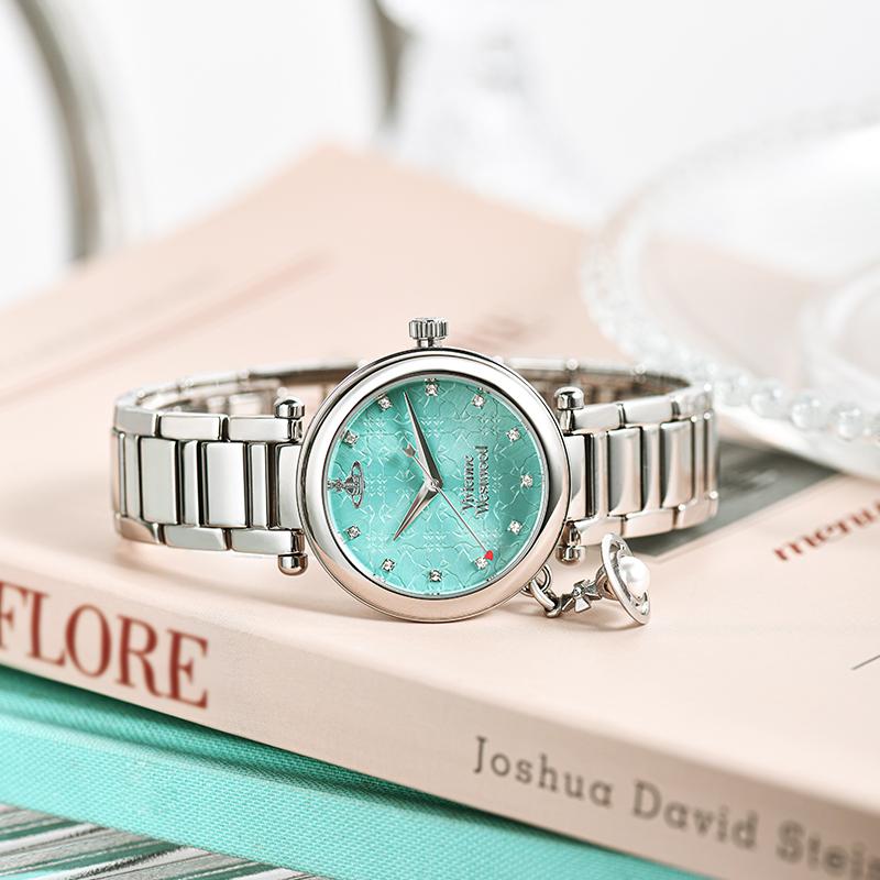 Vivienne Westwood Quartz Watch 32Mm Green Dial Womens Diamond Markers Women watches DWVV006TBLSL