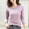 Female Long Sleeve Cotton T Shirt Ladies Winter Top Tee Embroidery Basic Tshirt Casual T-shirts For Women Autumn