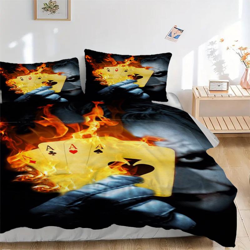 Poker Hand Print 3Pcs Bedding Setduvet Cover With 2 Bedropillowcase Home Birthday Gift