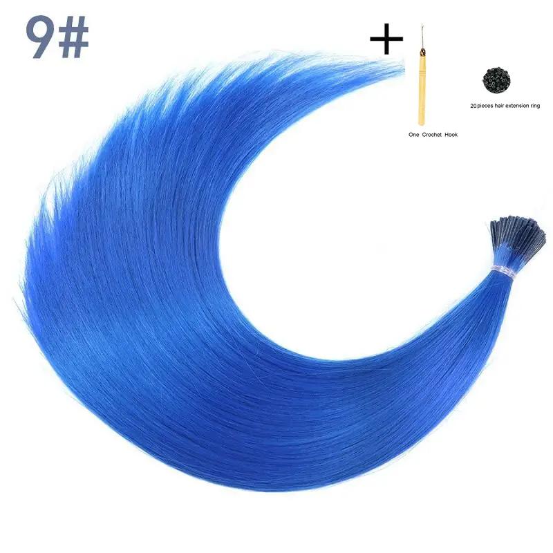 10pcs/set Colorful Straight Hair Extensions DIY Heat Resistant Synthetic Hair Extensions 16 Inch