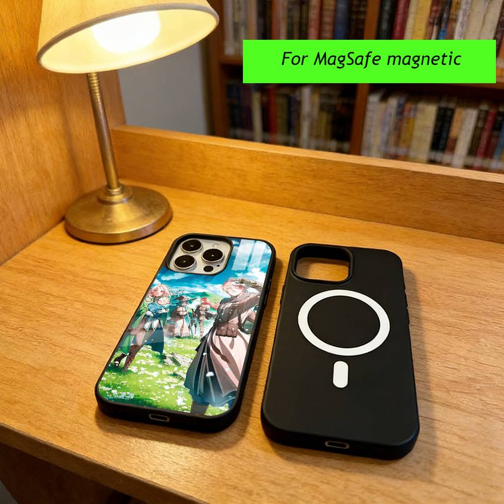 Чехол для телефона в стиле аниме M-Mushoku Tensei для iPhone 17, 16, 15, 14, 13, 12, 11 Plus, Pro, магнитный, для беспроводной зарядки MagSafe