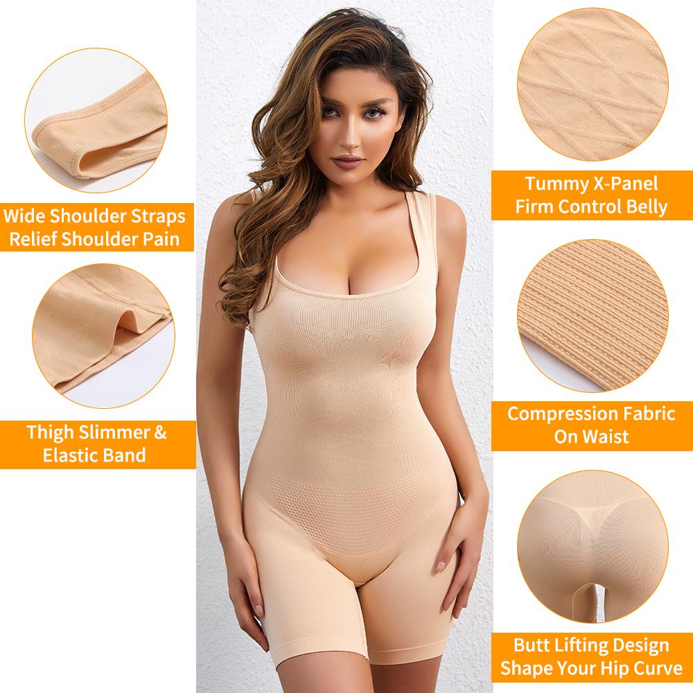 Women Shapewear Bodysuits Seamless Firm Control Full Body Shaper Compression Vest Thigh Slimmer Underwear Belly Girdle Shirts Slimming Tank Tops