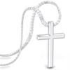 Necklace Cross Chain Pendant Silver Jewelry Panzer Chain Cuban Link Gift Silver Cross [SERASAR] Men's Men's