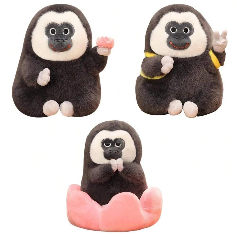 Милая обезьянка, плюшевая игрушка, кукла, держащая цветок лотоса, забавное животное для домашнего декора, мягкая хлопковая игрушка, подарки на день рождения
