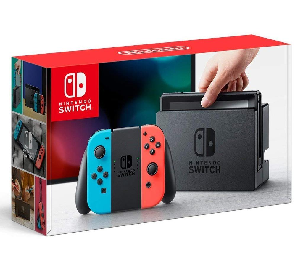 Восстановленная консоль Nintendo Switch с промо-предоплаченными Joy-Con неонового синего и неонового красного цвета (L) (р) (Нет номера)