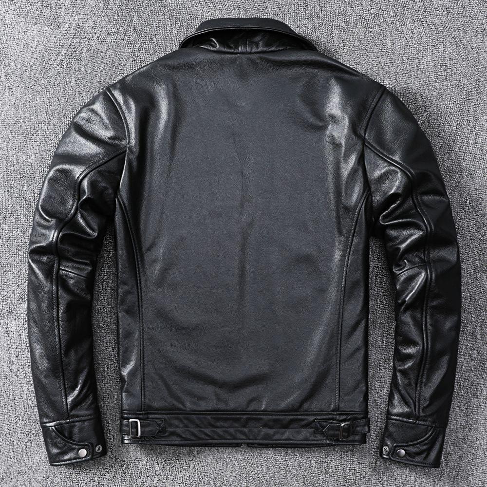Mulholland Drive Replica Classic First Layer Soft Calfskin Leather Jacket for Men Slim Leather Casual Jacket