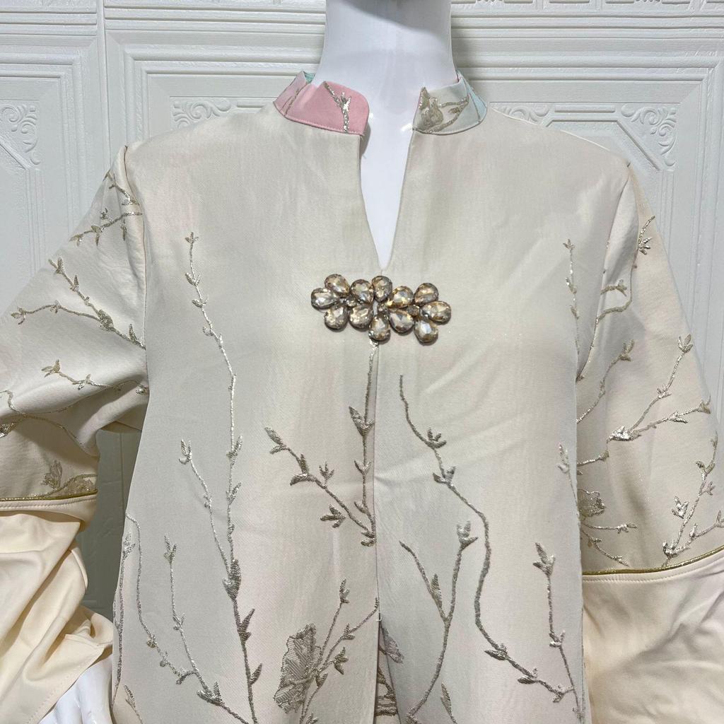 Дубайская арабская мода: Высококачественный вышитый градиентный жаккардовый длинный халат