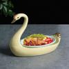 Тарелка из смолы в форме лебедя, овальная керамическая тарелка, креативные обеденные тарелки, украшение для отеля, посуда, поднос для фруктов, салатница, блюдо для суши