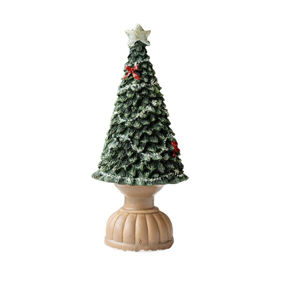 Рождество Изделия из смолы Рождественская елка Статуэтки Ручная работа Фестиваль Миниатюрная фигурка домика Милое настольное украшение Рождественское украшение