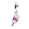 S925 Silver Lollipop Coffee Pot Charm Beads with Love Lock Key for DIY Women Bracelet Jewelry Boutique