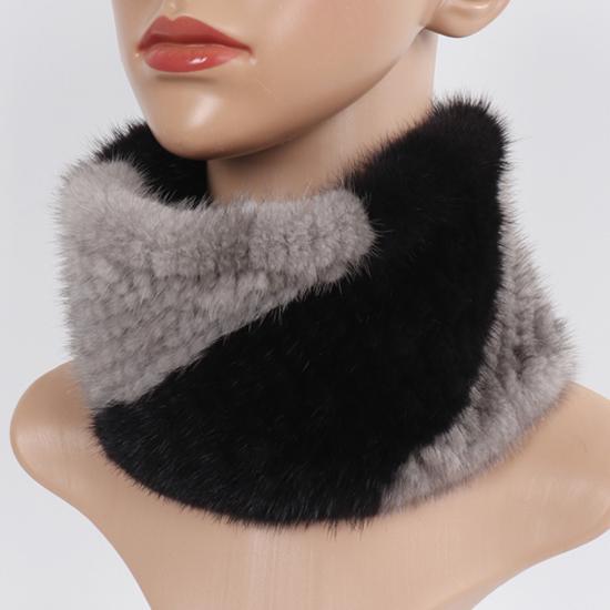Новые женские зимние шарфы из натурального меха норки, повязки на голову, эластичный вязаный шарф из натурального меха норки, толстая теплая женская меховая шаль с кольцом