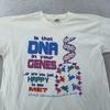 Vintage DNA In Your Genes Science Joke T-Shirt Mens Large/XL White Pun Sex 90s