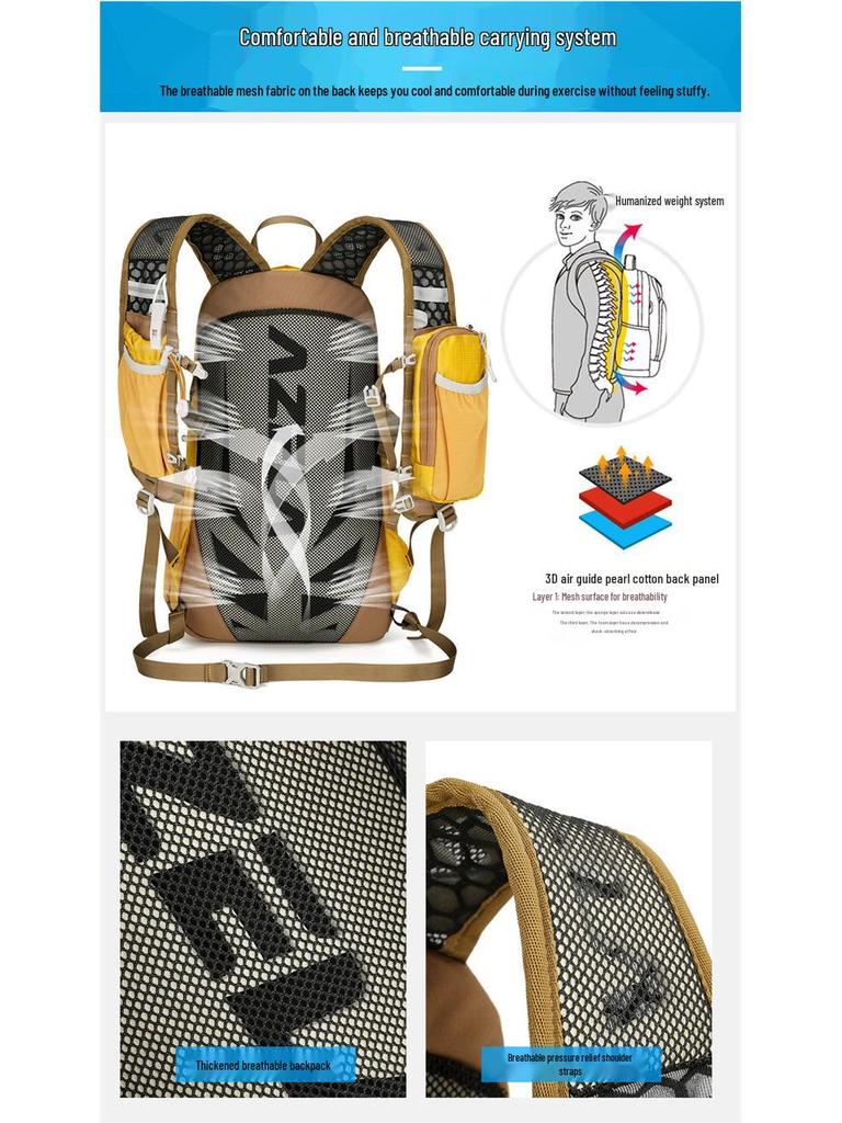 Lightweight Waterproof Hiking Backpack for Men and Women - Ideal for Mountaineering, Climbing, and Cycling