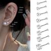 S999 Pure Silver Minimalist Women's Earrings – Small Bean Ear Bone Studs, Anti-Blocking Design for Commuting