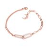 Selina Women's Fashion Two-Line Layered Crescent Moon Clip Chain Friendship Bracelet