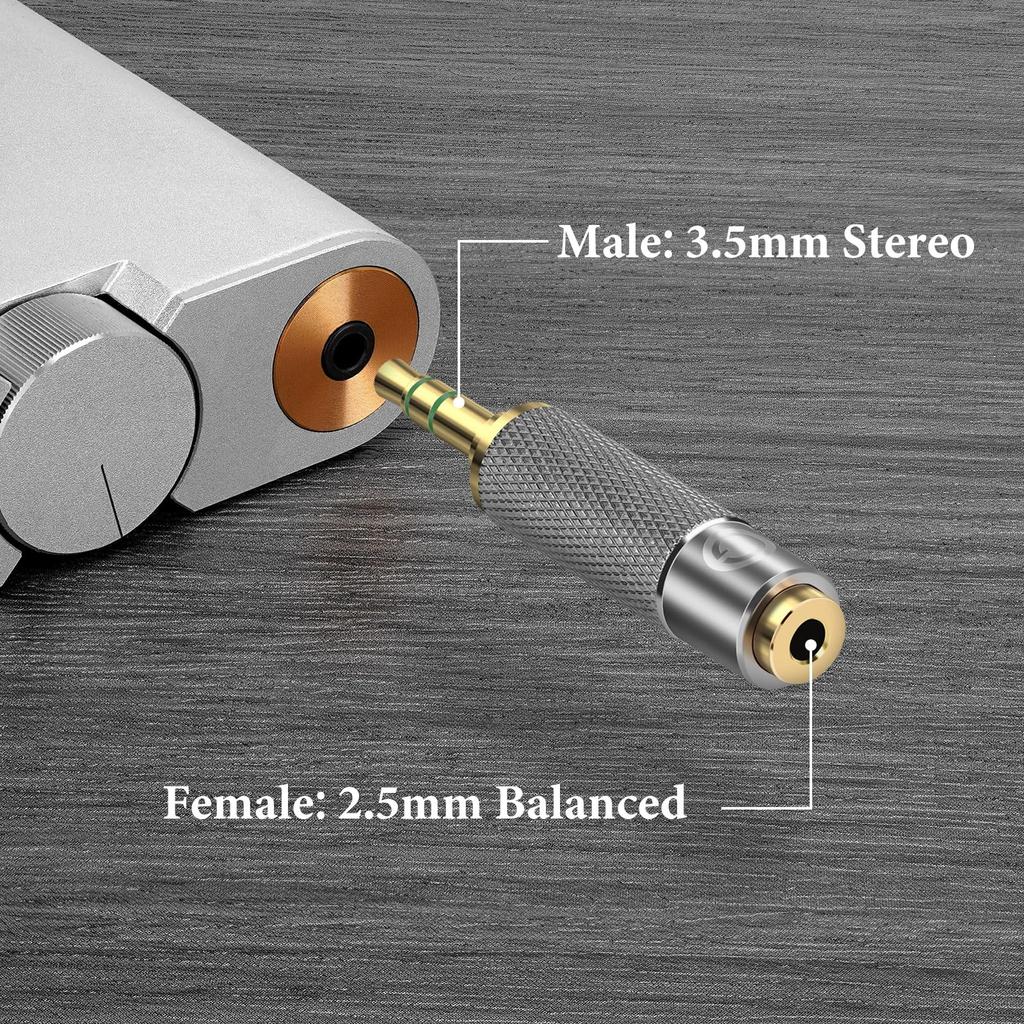 Compatible with Geekria Male To Female Headphone Plug Conversion Audio To Male To Female Plug Adapter Gold Plated 3.5mm (1/8'') 2.5mm Adapter, Plug,