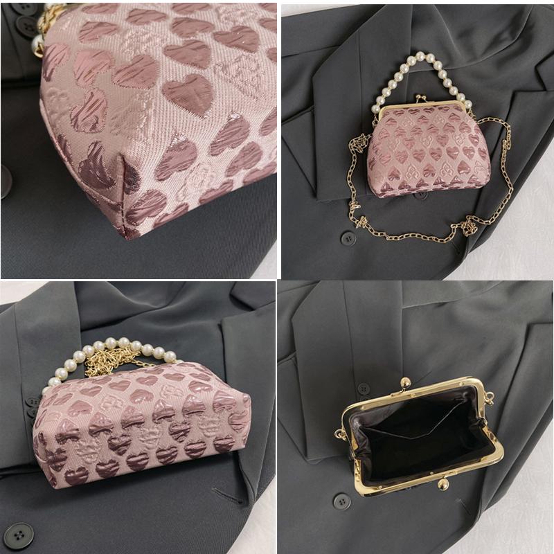 Luxury Beaded Clutch Bag with Chain for Women Evening Bag Shell Design Messenger Handbag Printed Fashion Standard Shoulder Bag New