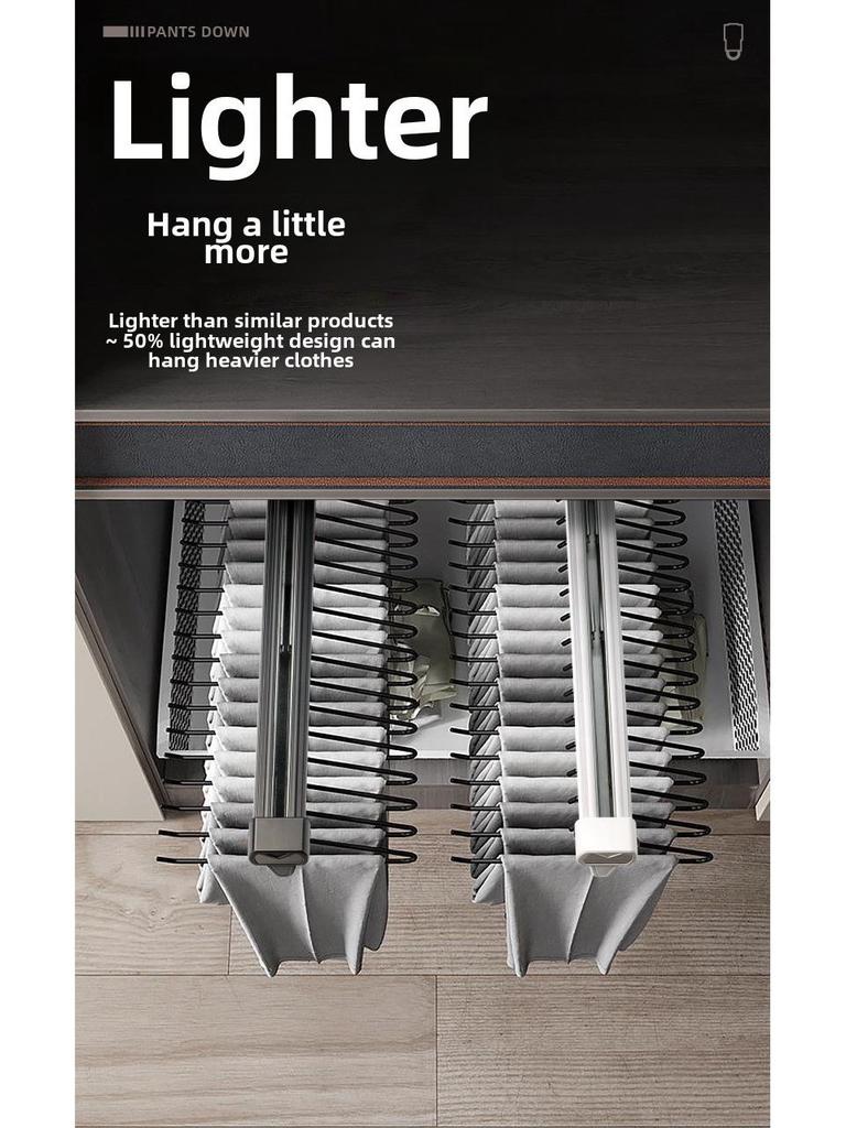 Telescopic Pull-Out Trouser Rack for Wardrobe Storage