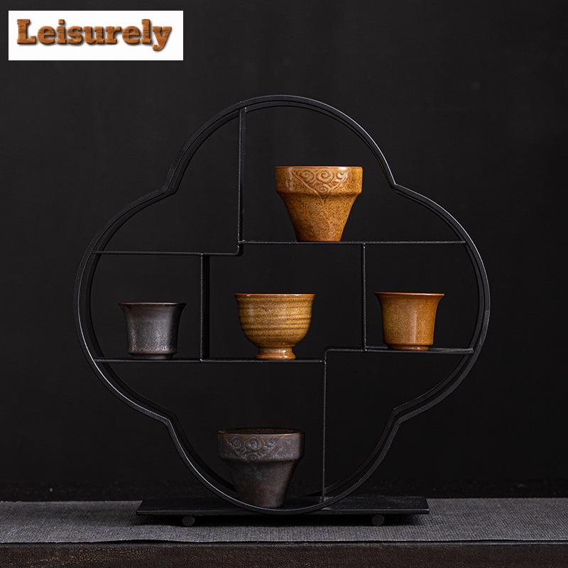 Ретро-старинная чашка для чая из глины и камня с резьбой в форме подковы. Чаша для дегустации чая Aussious Cloud Mastercup. Подарочная коробка для медитации.