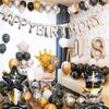 1pc Black Gold Large Stand Happy Birthday Gift Box Balloons Birthday Standing Balloon Kids Adult Birthday Party Decorations