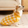 Autumn and Winter Dog Checkerboard Corgi Sweater Medium and Small Dog Warm Knitted Sweater Dachshund Pet Clothes