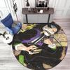 Classic Japanese-style cartoon Demon Slayer round rug, home soft decorative anti-slip yoga mat and chair mat, outdoor floor mat carpet K16