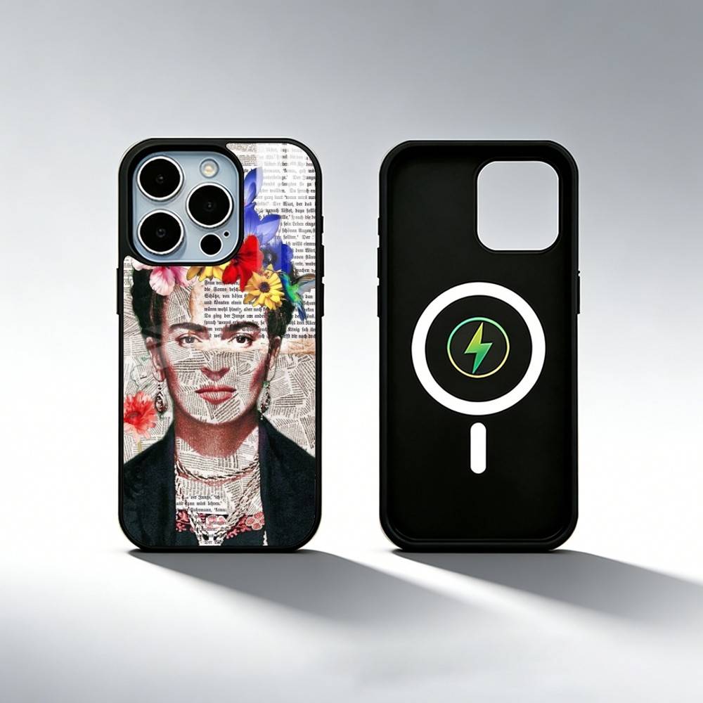 Арт F-Фриды К-Кало КРУТЫЙ Чехол для Телефона Для iPhone17,16,15,14,13,12,11 Plus,Pro Max Магнитный Для Magsafe Беспроводной Зарядки