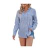 2024 Spring/Summer Women's Striped Cotton-Polyester Long-Sleeve Shirt