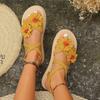 Summer Fashion Womens Cross Strappy Flower Sandals Eva Sole For Casual Wear