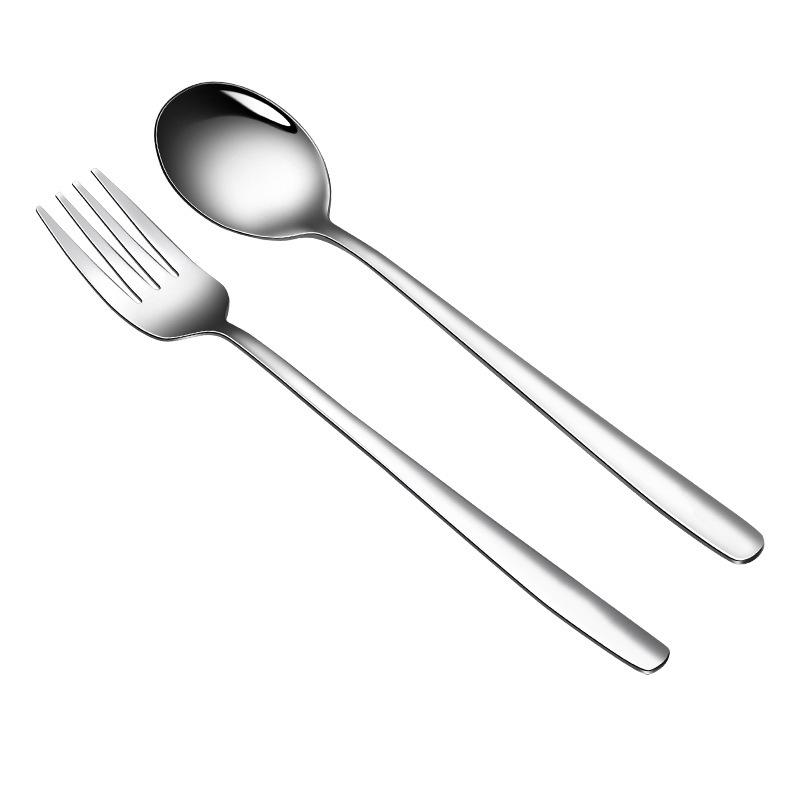 Korean Style Long Handle 304 Stainless Steel Ladle and Soup Spoon Set