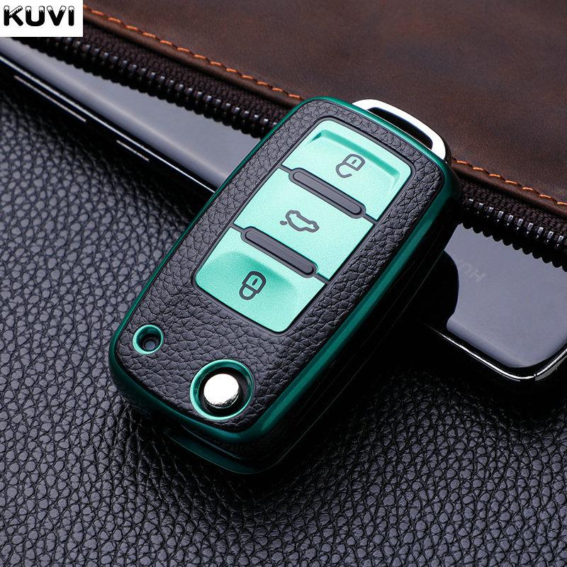 Кожаный TPU Чехол-брелок для ключей для VW Volkswagen Polo Tiguan Passat B5 B6 B7 Golf 4 5 6 MK6 Jetta Lavida Skoda Octavia Seat