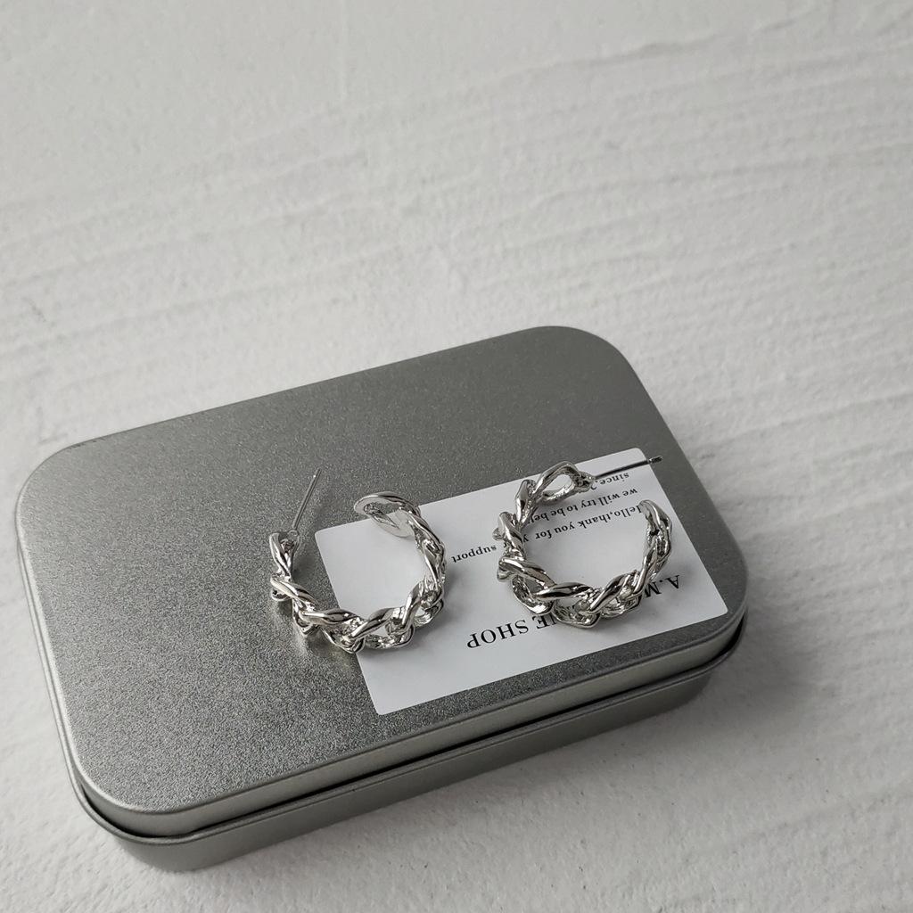 Модные полые серьги-кольца с цепочкой, темпераментные простые круглые серьги, ювелирные изделия, металлические геометрические модные серьги