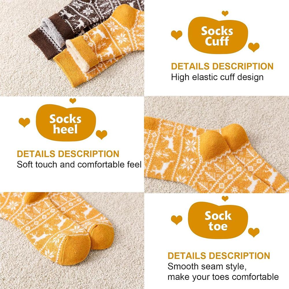 5 Pair Women Thick Soft Warm Fuzzy Socks Winter Wool Fluffy Cozy Socks Casual Home Sleep Socks