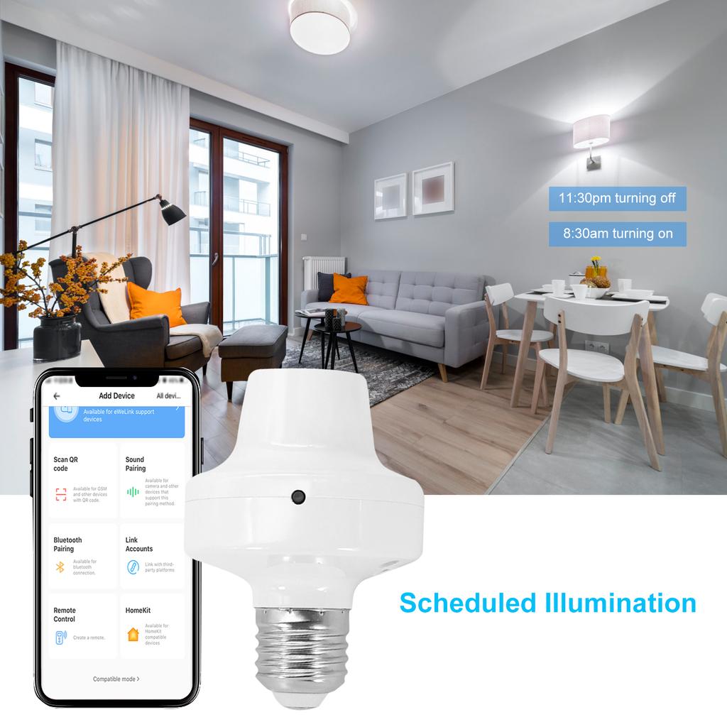 A C90-250V Интеллектуальные лампочки с беспроводным подключением BT и держатель розетки E27 Поддерживаемые телефоны