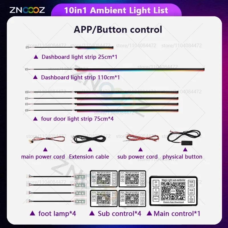 22-в-1 RGB Акриловые Автомобильные Салонные Светодиодные Ленты RGB Скрытая Акриловая Лента Декор Аксессуары для Атмосферы Для Silverado