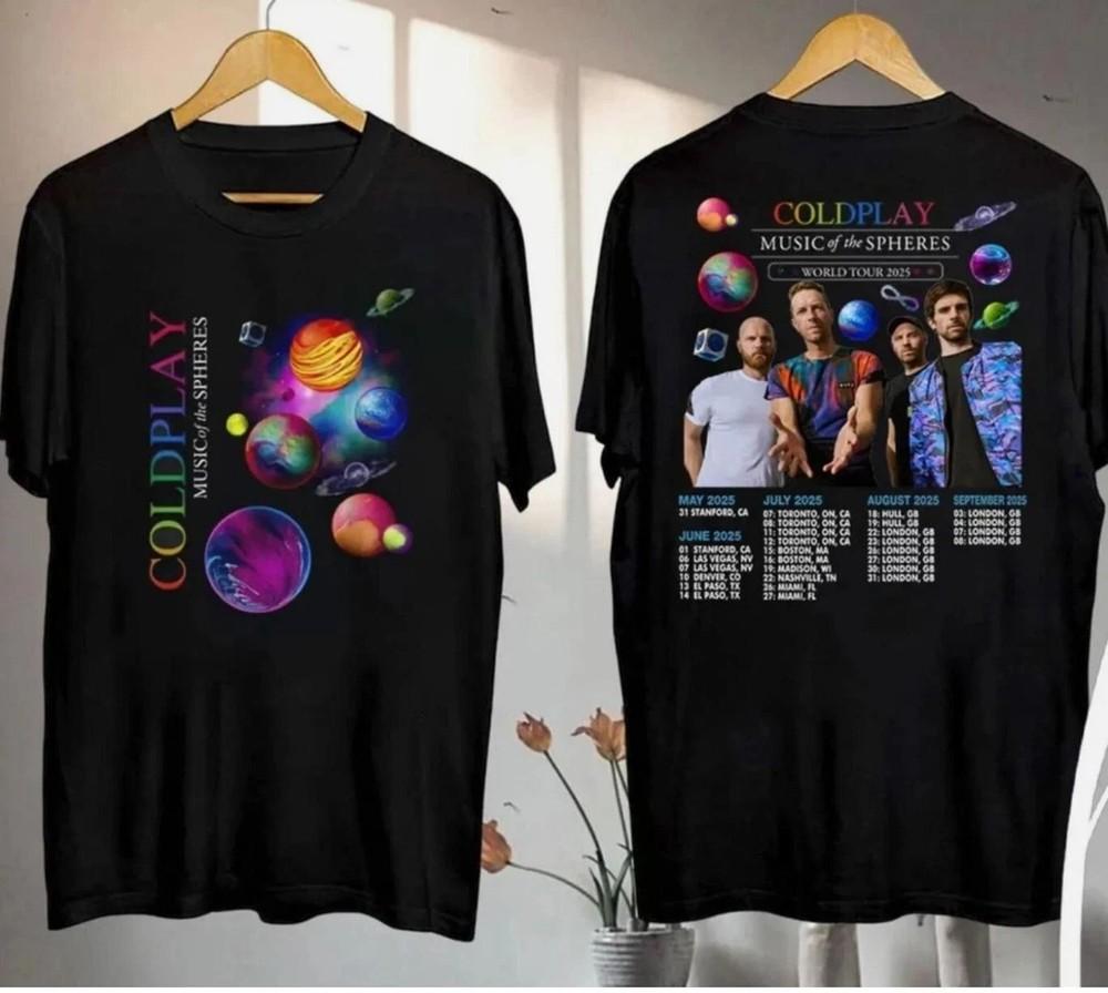 Футболка Comfort Colors Coldplay Music Of The Spheres Tour 2025 Размеры от S до 5XL Унисекс