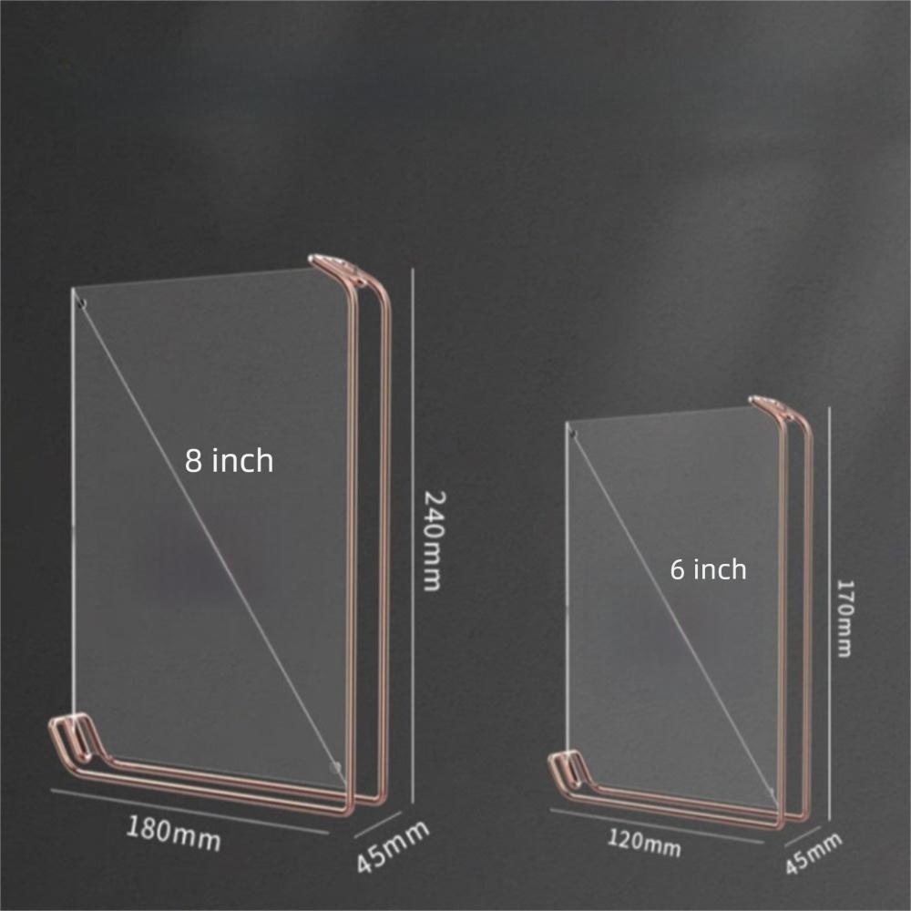 Fashion 6inch/8inch Acrylic Sign Holder Metal Stand Elegant Poster Display Frame Table Display Menu Holder Rack Restaurant Menu