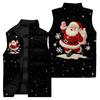 Ladies' Casual And Fashionable Sleeveless Vest Christmas Printed Cotton Jacket