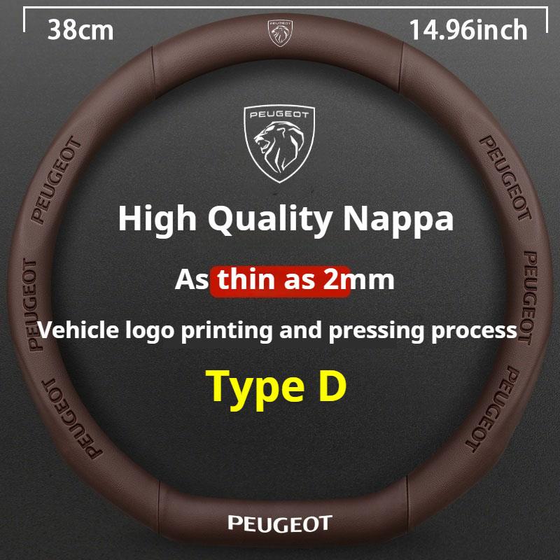 Кожаный чехол на руль автомобиля для Peugeot GT-Line 206 207 208 307 308 406 407 408 508 607 2008 3008 4008 5008 RCZ Rifter GT