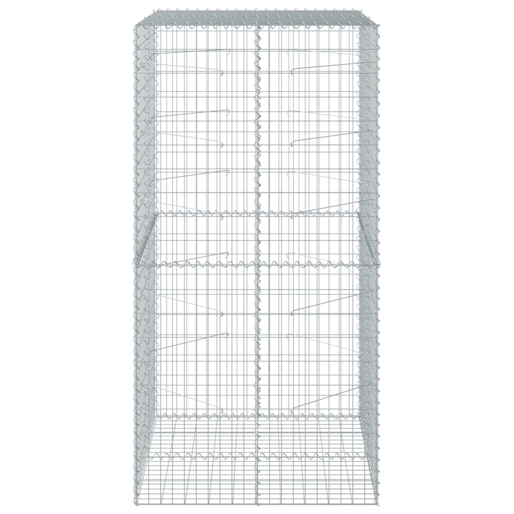 Gabion with Lid 100x100x200 cm Galvanized Iron