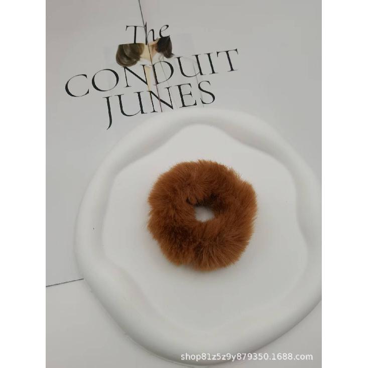 Plush Hair Scrunchies for Women & Kids, Soft Furry Hair Ties, High Ponytail Holder, Autumn Winter Fashion
