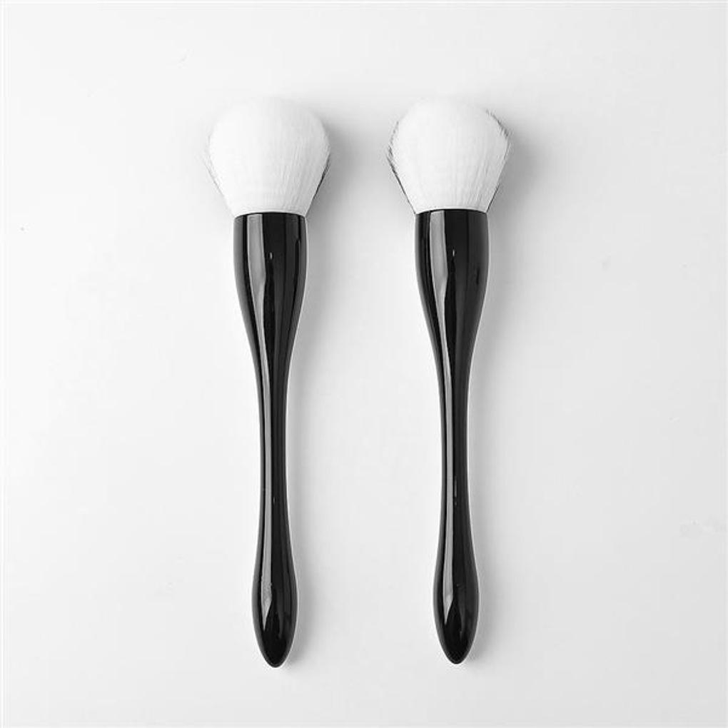 Half Makeup Brush 2-piece Set (Black/White)