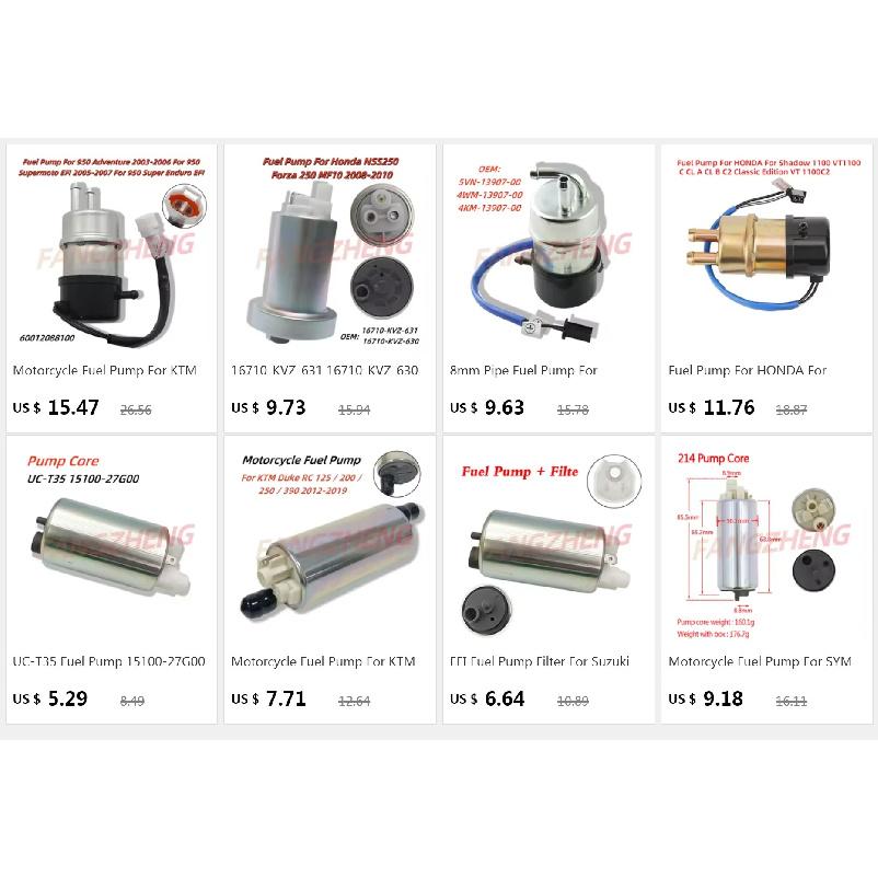 JH-A828HT Motorcycle Fuel Pump Assembly KYY-6OYD RR30W With Regular 3Bars 300KPA For ROJO Motorbike Scooter Equipment