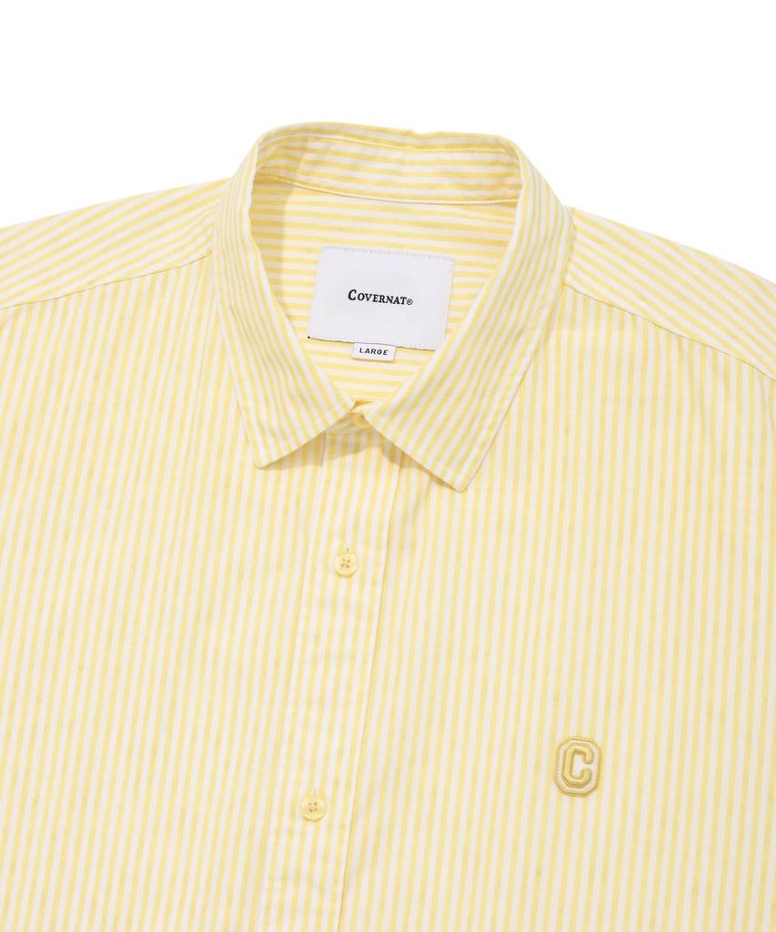 COVERNAT Drawing Stripe Half Shirt Yellow