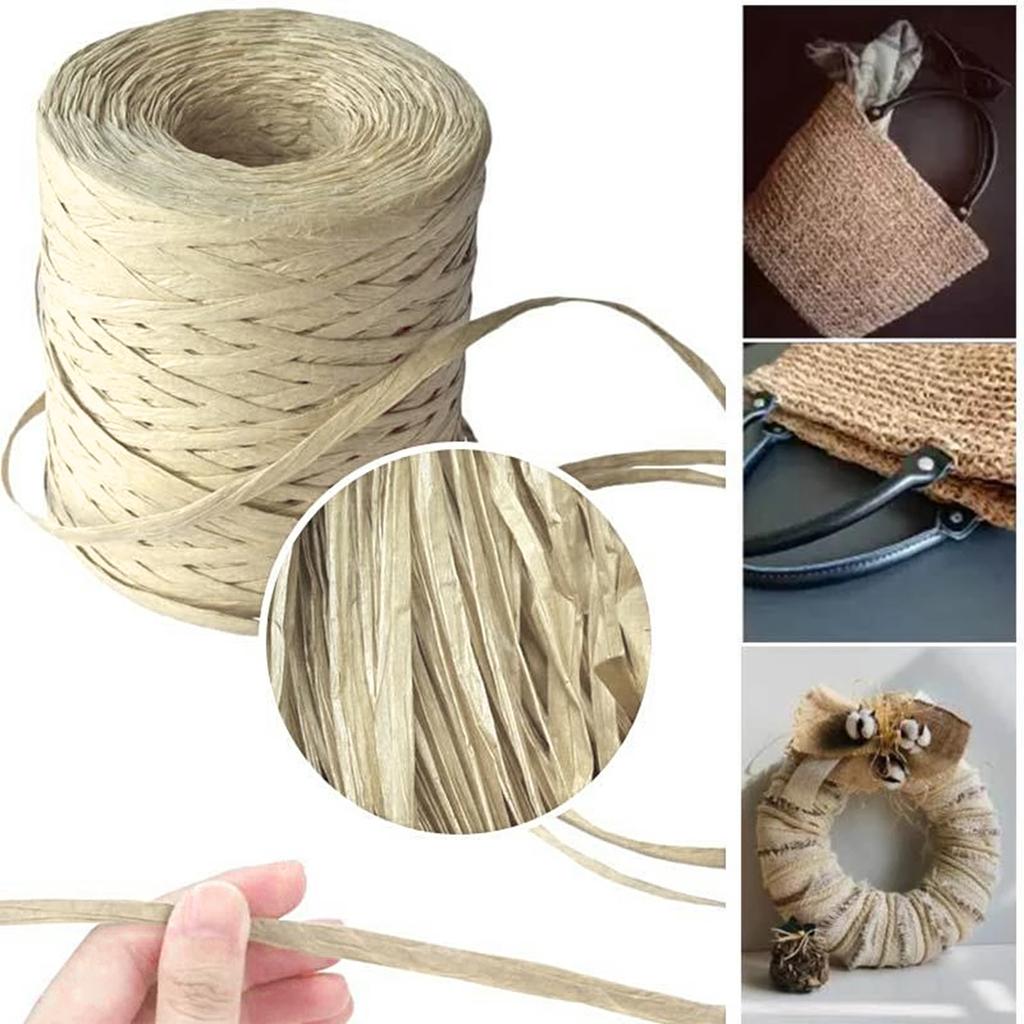 200M Paper Raffia Ribbon Cord Craft Twine Rope String DIY Chocolate