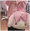 2025 Sanrio My Melody Tote Bag Sweet Kawaii Girl Shoulder Bag Cartoon Cute Plush Student Backpack Pink Large Capacity Handbag