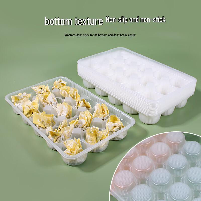 Disposable 10-Compartment Wonton Boxes with Stickers (50 Sets)